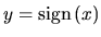 $y=\mbox{sign}\,(x)$